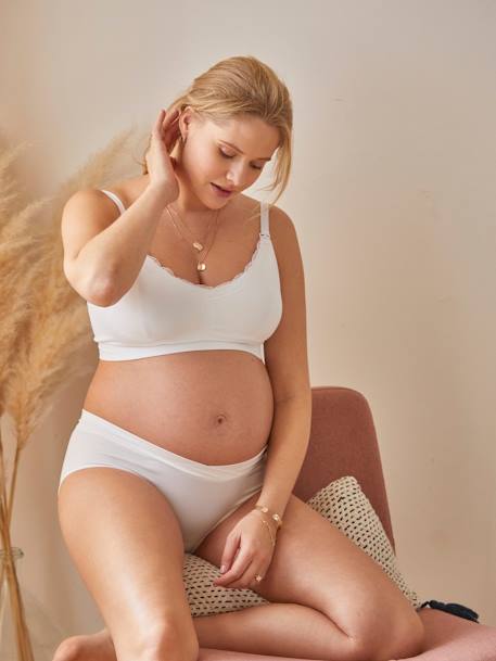 White lace triangle Maternity breastfeeding bra, Bras