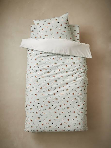 Duvet Cover + Pillowcase Set for Children, My Cabin BLUE MEDIUM SOLID WITH DESIGN 