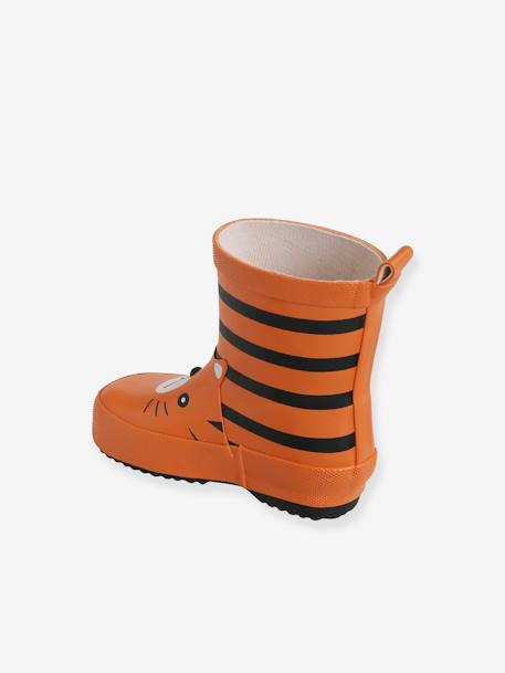 Wellies in Natural Rubber, for Baby Boys ORANGE MEDIUM ALL OVER PRINTED 
