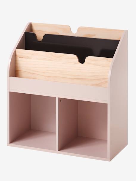 Storage Unit with 2 Cubbyholes + Bookcase, School GREEN DARK SOLID+PINK MEDIUM SOLID+White 