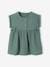Dress in Cotton Gauze for Babies GREEN MEDIUM SOLID 