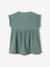 Dress in Cotton Gauze for Babies GREEN MEDIUM SOLID+ochre 