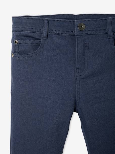 MorphologiK Slim Leg Waterless Jeans, NARROW Hip, for Boys BLUE MEDIUM SOLID WITH DESIGN 