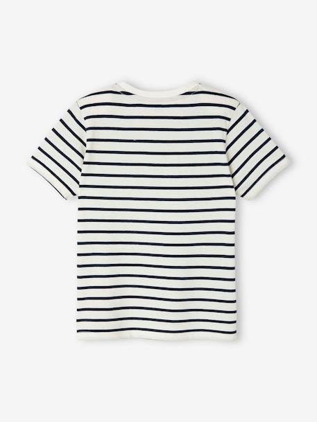 Short-Sleeved Sailor-Style T-Shirt for Boys azure+BLUE BRIGHT STRIPED+GREEN MEDIUM STRIPED+striped red+striped yellow 