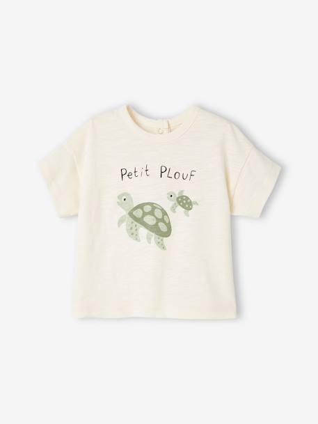 'Sea Animals' T-Shirt for Babies BEIGE LIGHT SOLID WITH DESIGN 