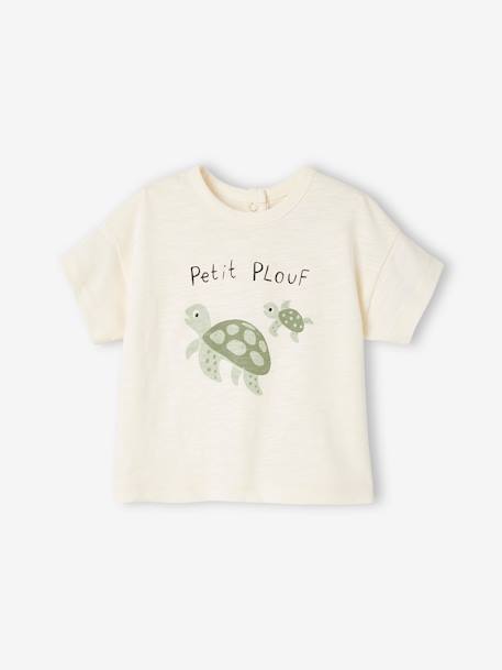 'Sea Animals' T-Shirt for Babies aqua green+BEIGE LIGHT SOLID WITH DESIGN+pale yellow 