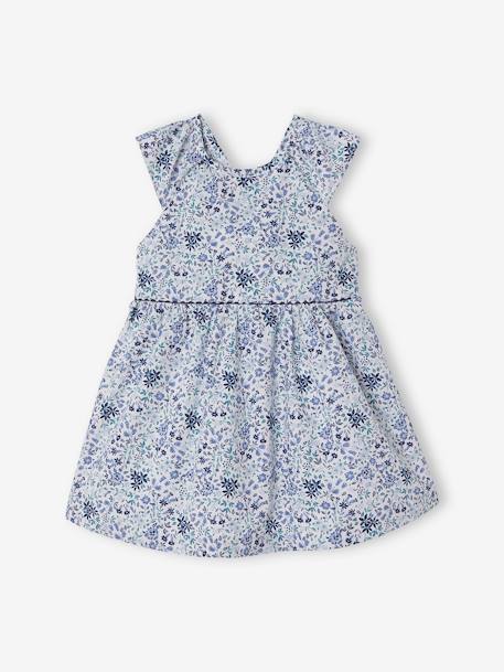 Special Occasion Floral Dress for Babies WHITE LIGHT ALL OVER PRINTED 