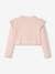 Short Cardigan with Ruffle for Girls PINK LIGHT SOLID WITH DESIGN 