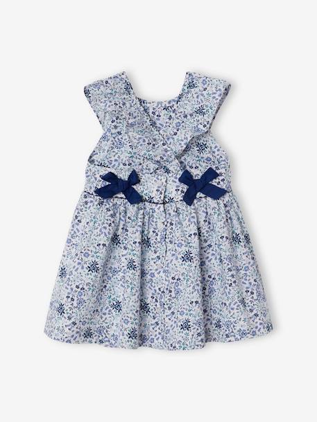 Special Occasion Floral Dress for Babies WHITE LIGHT ALL OVER PRINTED 