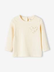 Top with Heart Pocket & Strawberries, for Baby Girls