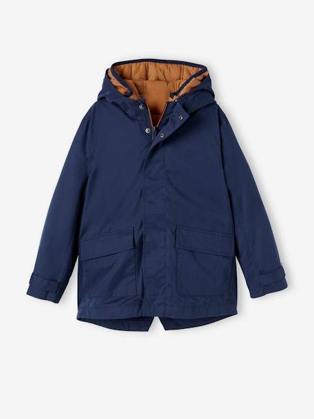 3-in-1 Parka for Boys BLUE BRIGHT SOLID WITH DESIGN 