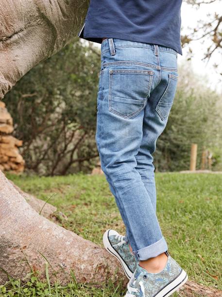 Straight indestructible jeans for boys BLUE DARK SOLID+BLUE DARK WASCHED 