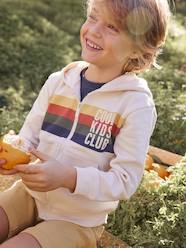 Hooded Jacket with Zip, Striped Motif, for Boys