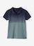 Dip-Dye Polo Shirt for Boys BLUE BRIGHT SOLID WITH DESIGN 