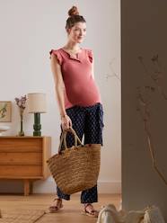 Fluid Trousers in Printed Viscose for Maternity