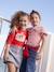Striped T-Shirt, Sequinned Heart, for Girls WHITE MEDIUM STRIPED 