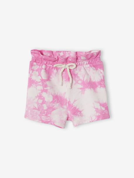 Tie-Dye Fleece Shorts for Babies PINK MEDIUM SOLID 