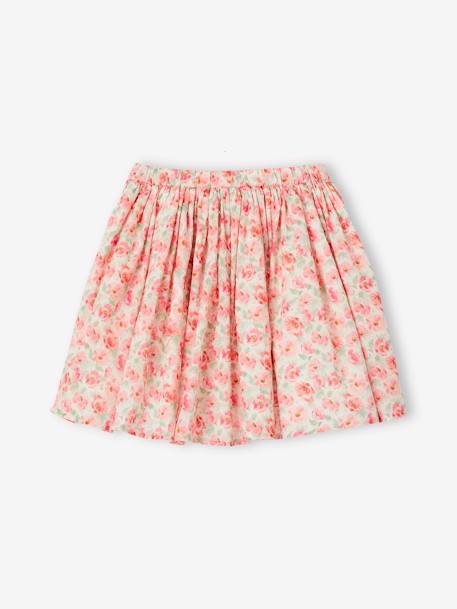 Special Occasion Floral Skirt for Girls WHITE LIGHT ALL OVER PRINTED 