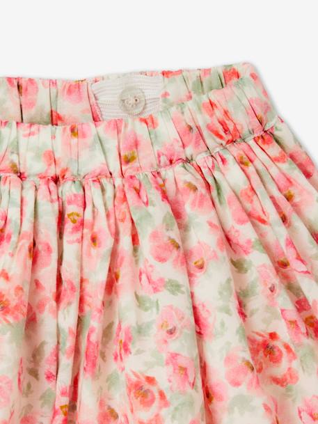 Special Occasion Floral Skirt for Girls WHITE LIGHT ALL OVER PRINTED 