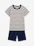 Striped Cotton Pyjamas for Boys - Petit Bateau BLUE DARK STRIPED 