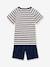 Striped Cotton Pyjamas for Boys - Petit Bateau BLUE DARK STRIPED 