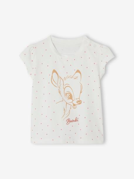 Bambi T-Shirt for Baby Girls, by Disney® WHITE LIGHT ALL OVER PRINTED 