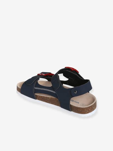 Full Opening Sandals, for Boys BLUE DARK SOLID WITH DESIGN 