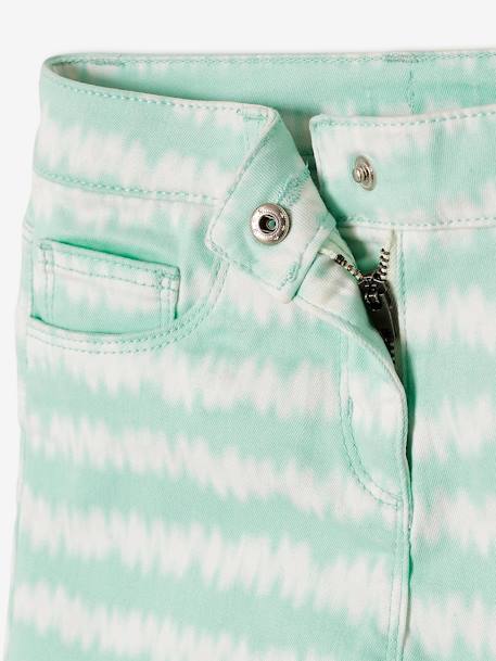 Tie-dye Effect Shorts, for Girls WHITE LIGHT STRIPED 