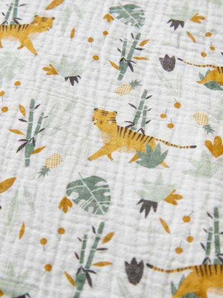 Duvet Cover for Babies, in Cotton Gauze, Hanoi WHITE LIGHT ALL OVER PRINTED 