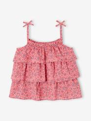 Girls-Printed Blouse with Ruffles, for Girls