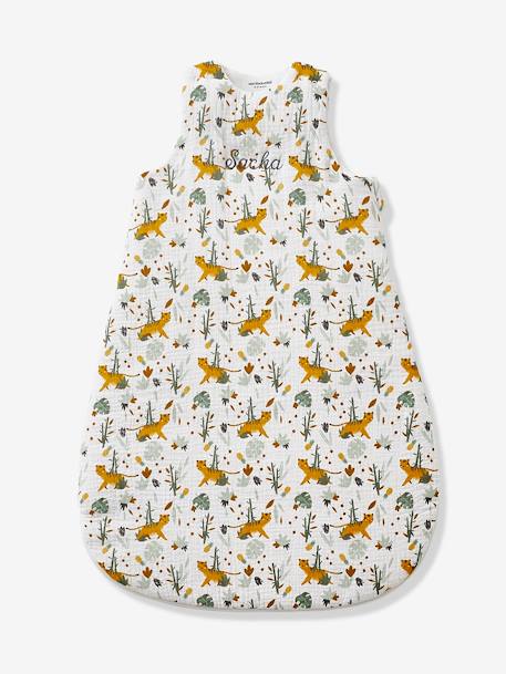 Baby Sleep Bag in Cotton Gauze, Hanoi Theme White/Print 