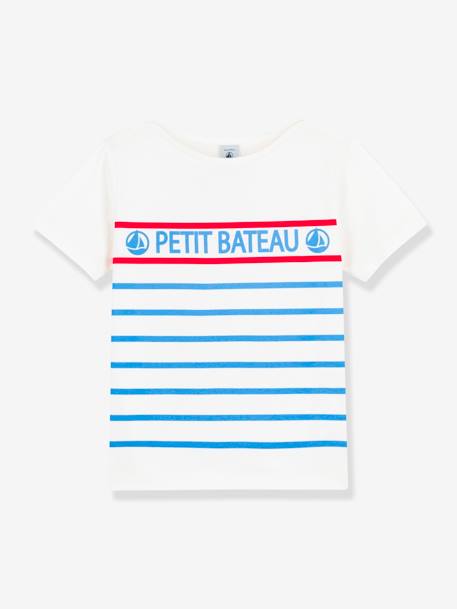 Short Sleeve T-Shirt in Cotton for Boys by PETIT BATEAU BLUE LIGHT STRIPED 