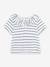 Striped Short Sleeve Blouse in Jersey Knit for Babies, by PETIT BATEAU WHITE MEDIUM STRIPED 