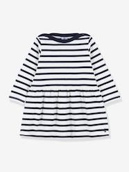 Baby-Iconic Long Sleeve Dress in Thick Organic Cotton Jersey Knit for Babies, by PETIT BATEAU