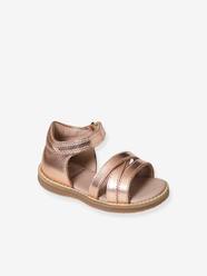 Leather Sandals with Touch-Fastener, for Baby Girls