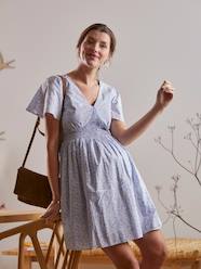 -Short Dress in Printed Crêpe, Maternity & Nursing Special