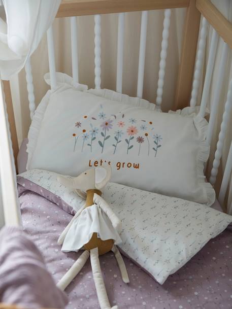 Pillowcase for Babies, Sweet Provence WHITE LIGHT SOLID WITH DESIGN 
