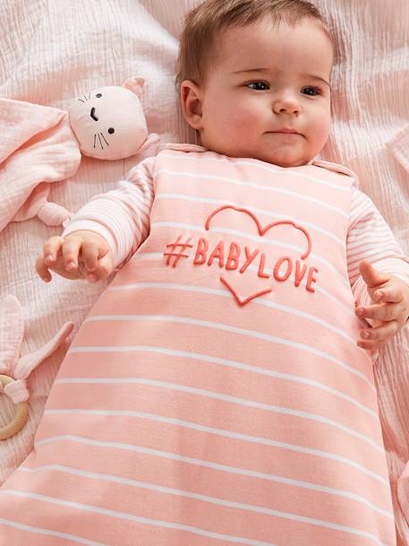 Sleeveless Baby Sleep Bag, #BABY PINK MEDIUM STRIPED 