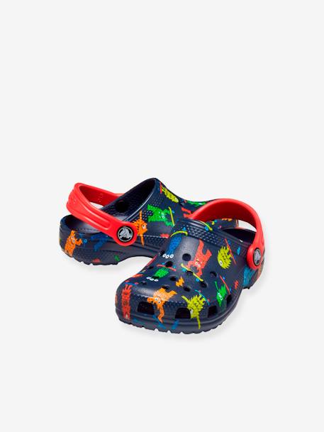 Classic Easy Icon Clog for Babies by CROCS(TM) BLUE DARK ALL OVER PRINTED+PINK LIGHT ALL OVER PRINTED 