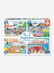 Toys-Educational Games-Puzzles-4 Progressive Puzzles, Heroes in Action - EDUCA