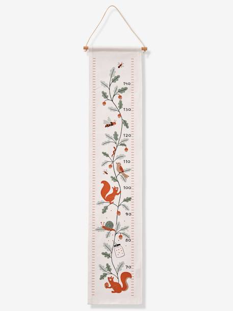 Forest Animals Growth Chart in Fabric WHITE LIGHT SOLID WITH DESIGN 