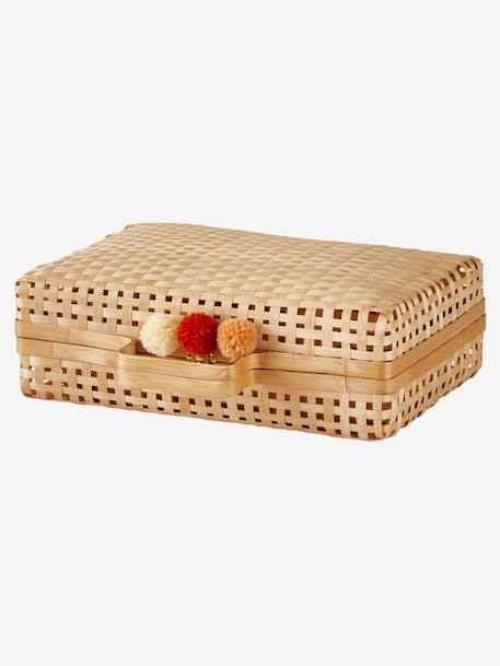 Set of 2 Suitcases in Bamboo BEIGE MEDIUM SOLID WITH DECOR 