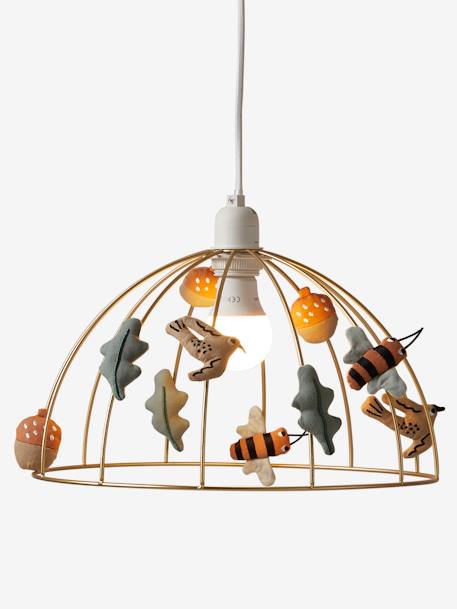 Hanging Birdcage Lampshade, My Cabin YELLOW LIGHT SOLID WITH DESIGN 