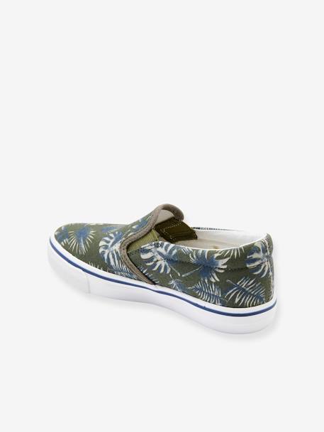Slip-On Trainers for Boys GREEN DARK ALL OVER PRINTED 