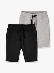 Boys-Sportswear-Pack of 2 Fleece Bermuda Shorts for Boys