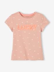 Girls-Tops-T-Shirt with Floral Motif in Shaggy Rags for Girls