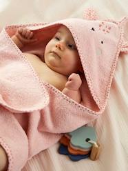 Baby-Bath Capes & Bathrobes-Baby Hooded Bath Cape With Embroidered Animals