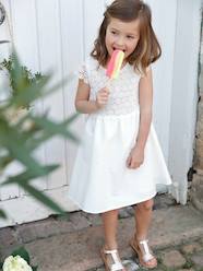 2-in-1 Special Occasion Dress, Macramé Top Layer, for Girls