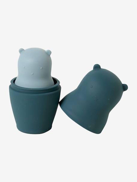 Stackable Bear Boxes in Silicone BLUE DARK SOLID 