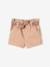 Shorts with Fabric Belt & Elasticated Waistband for Babies BEIGE MEDIUM SOLID WITH DECOR 